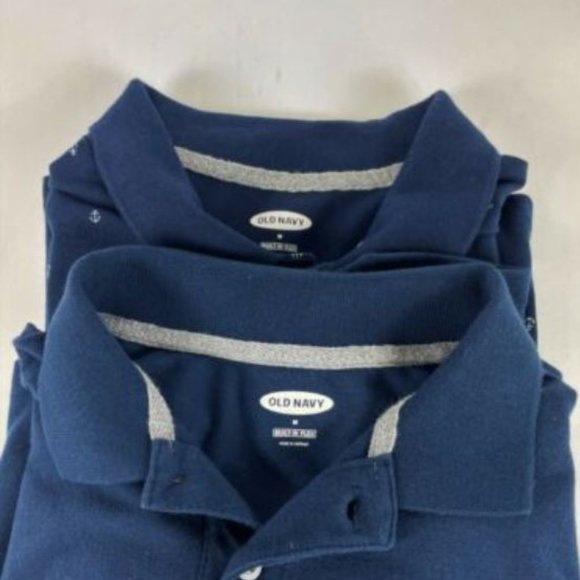 OLD NAVY LOT OF 2 Blue POLO Shirts M - Picture 4 of 4